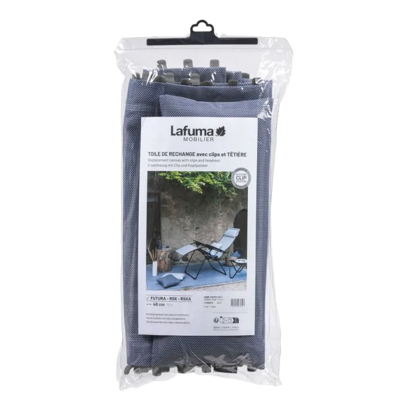 Náhradní potah relaxační křeslo Lafuma RSXA/FUTURA Batyline®ISO modrá Ocean II