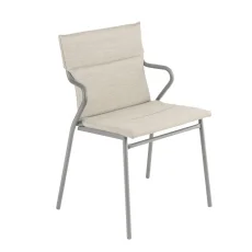 Designová venkovní jídelní židle s područkami ANCÔNE béžová Latté