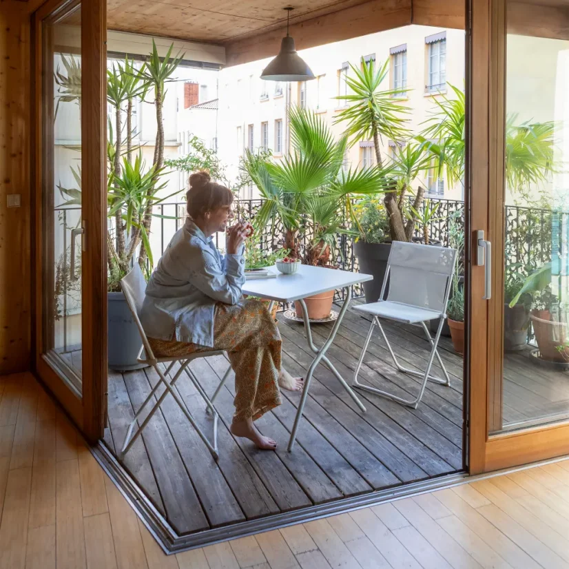 Skládací balkonová židle Lafuma BALCONY II béžová Seigle – sada 2 ks