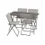 Sada BALCONY II – skládací stůl 120×70 cm + 4 ultra kompaktní židle | ColorBlock šedá Terre