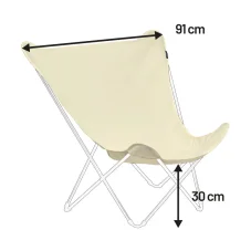Náhradní potah designové motýlí skládací křeslo Lafuma POP UP XL béžová Ecru.