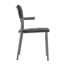 Venkovní jídelní židle s područkami ORON BeComfort šedá Dark Grey