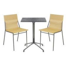 Profi sada venkovní stůl a 2 židle bez područek HORIZON - šedá Titan, Batyline®DUO žlutá Safran Profi sada venkovní stůl a 2 židle bez područek HORIZON - šedá Titan, Batyline®DUO žlutá Safran
