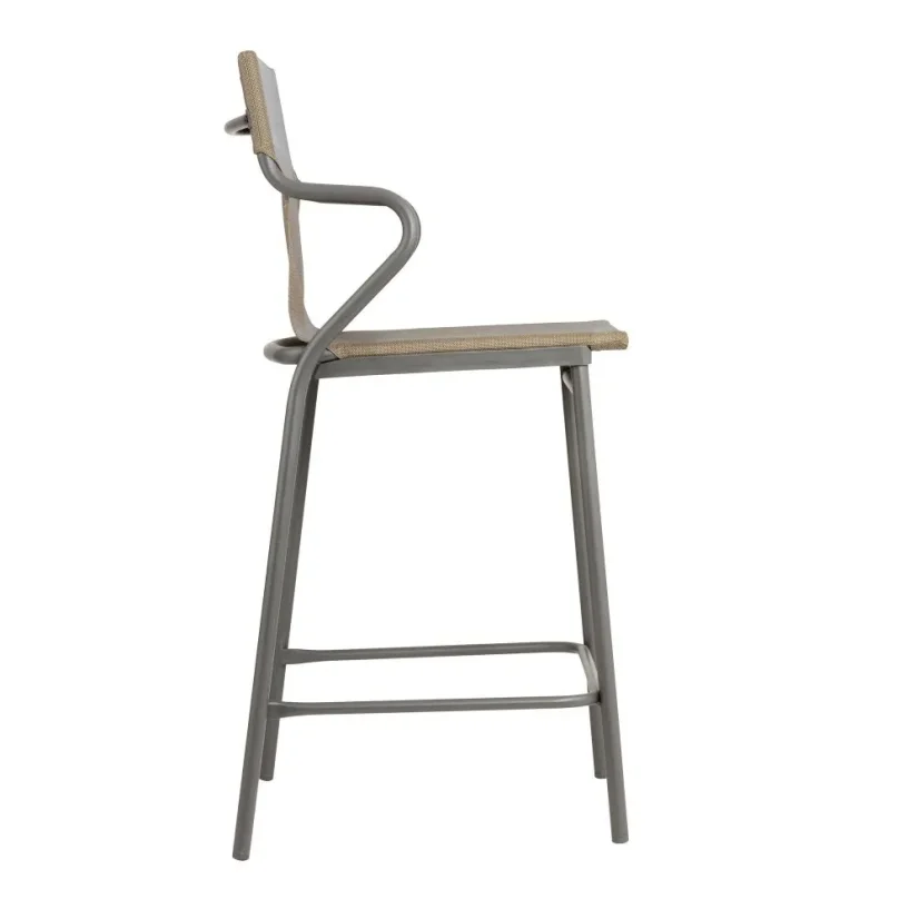 Profi venkovní střední židle s područkami HORIZON šedý rám BatylineDUO hnědá Noisette.