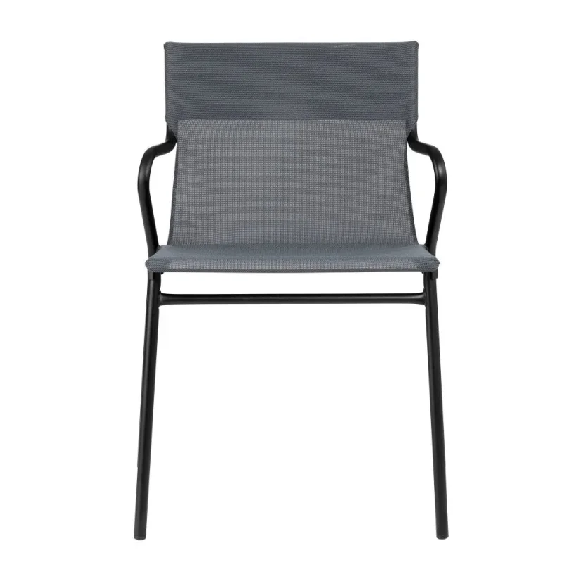 Profi venkovní židle s područkami Lafuma HORIZON černý rám BatylineDUO šedá Storm.