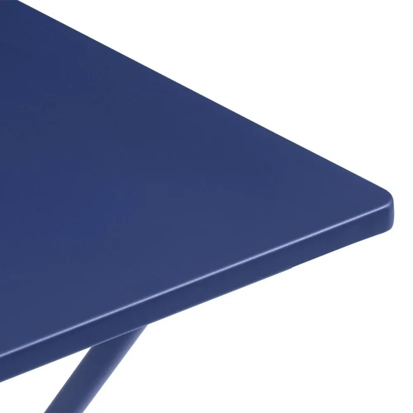Sada skládací čtvercový venkovní stůl ocel a 2 židle BALCONY II ColorBlock modrá Indigo