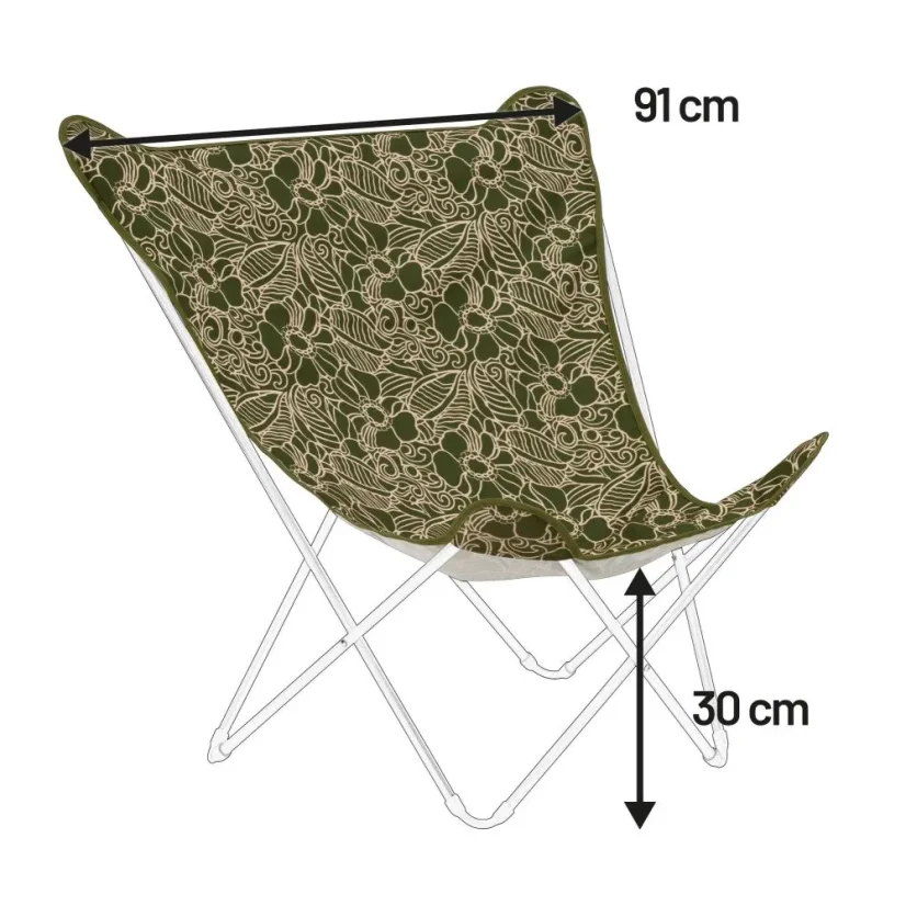 Náhradní potah designové motýlí skládací křeslo Lafuma POP UP XL Airlon zelená Siara.