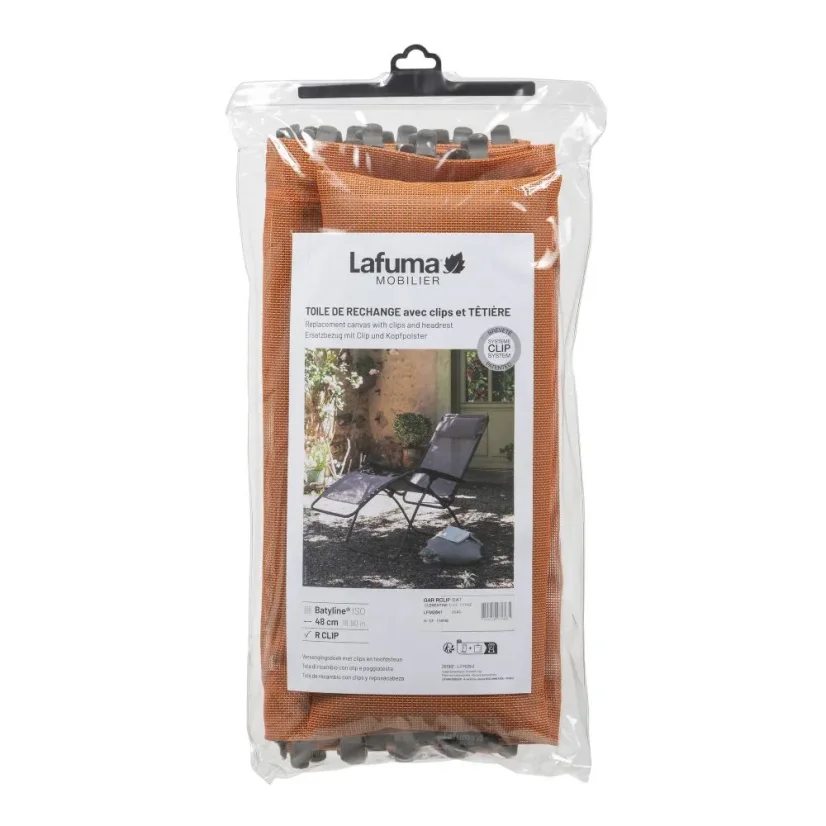 Náhradní potah relaxační křeslo Lafuma MOBILIER R Clip Batyline®ISO oranžová Clementine.