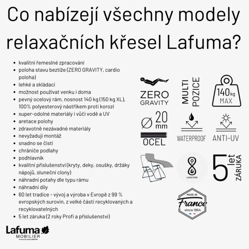 Relaxační křeslo Lafuma FUTURA XL BatylineISO béžová Seigle II
