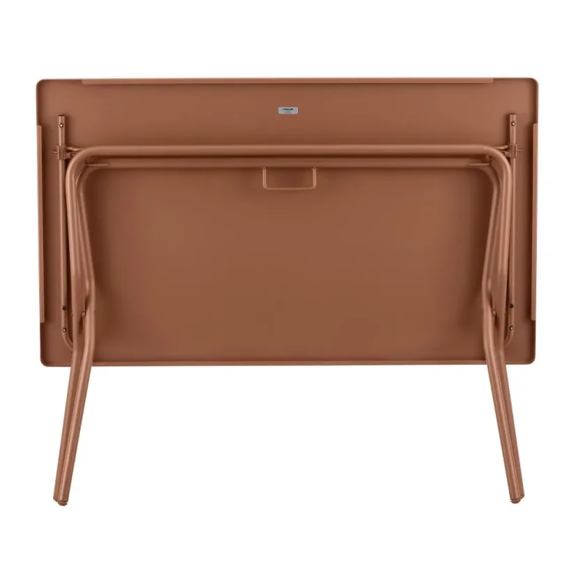 Sada BALCONY II – skládací stůl 120×70 cm + 4 ultra kompaktní židle | ColorBlock oranžová Canyon