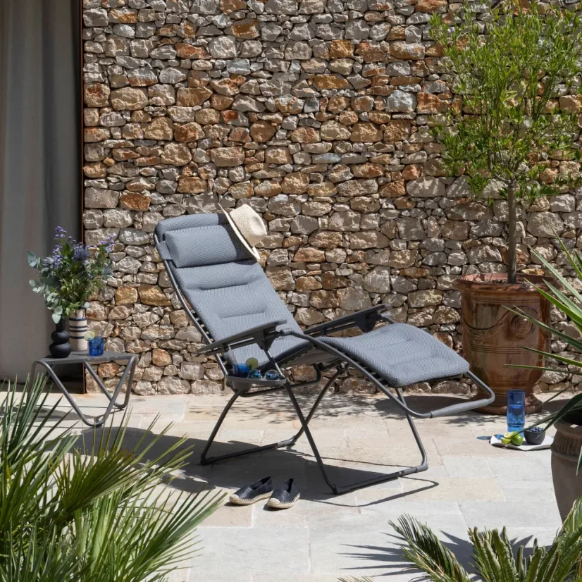 Zvýhodněná sada: 2× Relaxační křeslo Lafuma FUTURA XL BeComfort šedá Silver + 2× držák nápojů ZDARMA