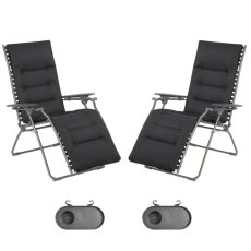 Zvýhodněná sada 2 Relaxační křeslo EVOLUTION BeComfort šedá Dark Grey + 2× držák nápojů ZDARMA