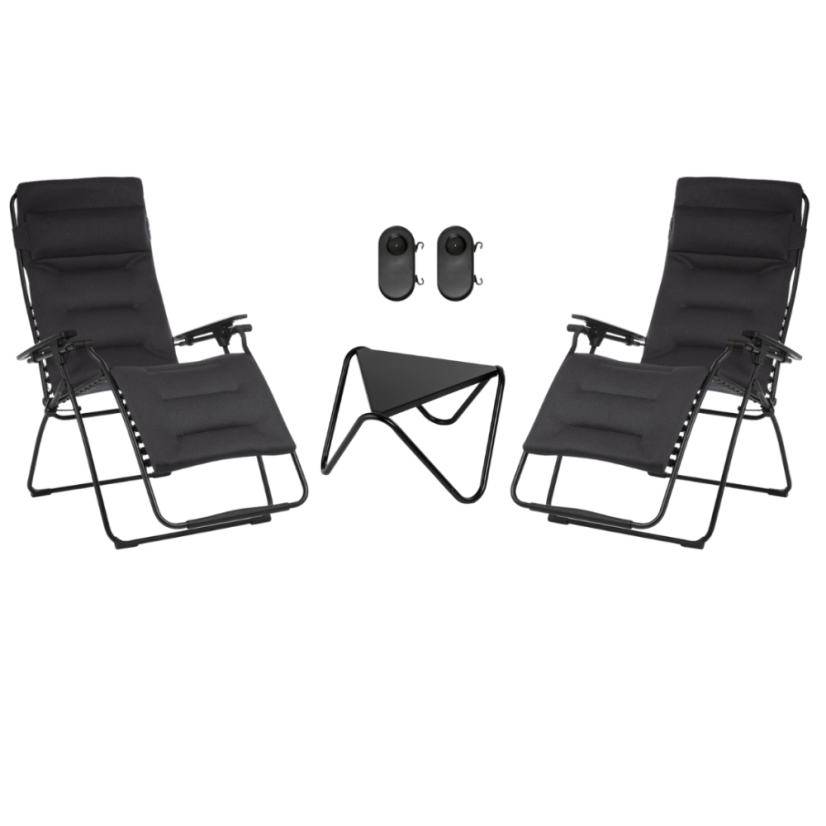 Zľavnená sada 2 Relaxačné kreslo FUTURA AirComfort čierna Acier 2x XL