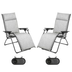 Zľavnená sada 2x relaxačné kreslo BAYANNE Tundra šedá Granit