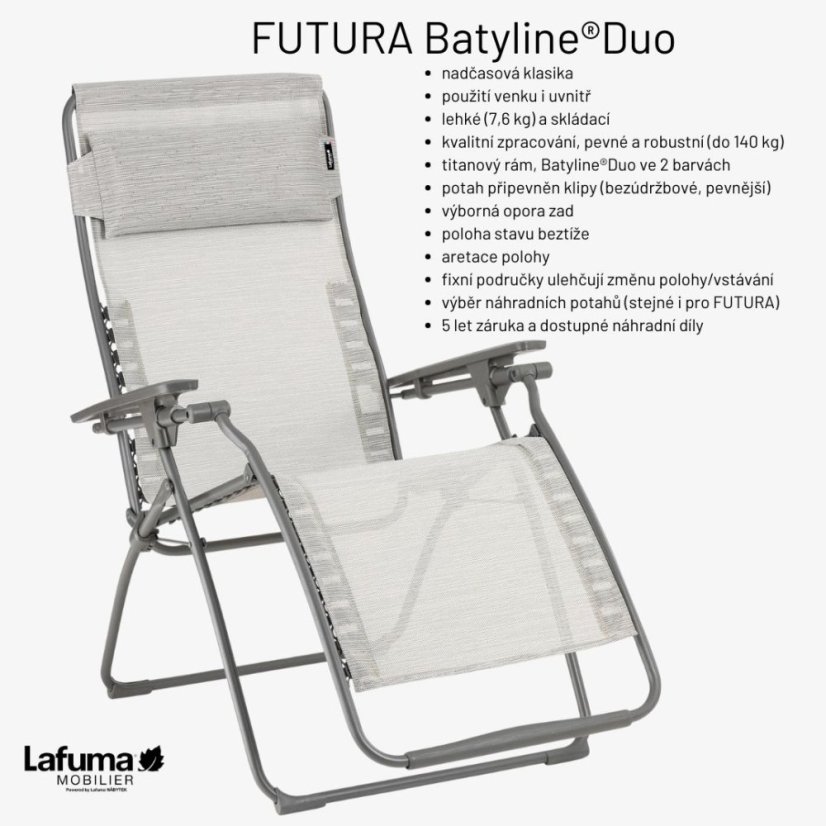 Relaxační křeslo Lafuma FUTURA BatylineDUO modrozelená Mistral