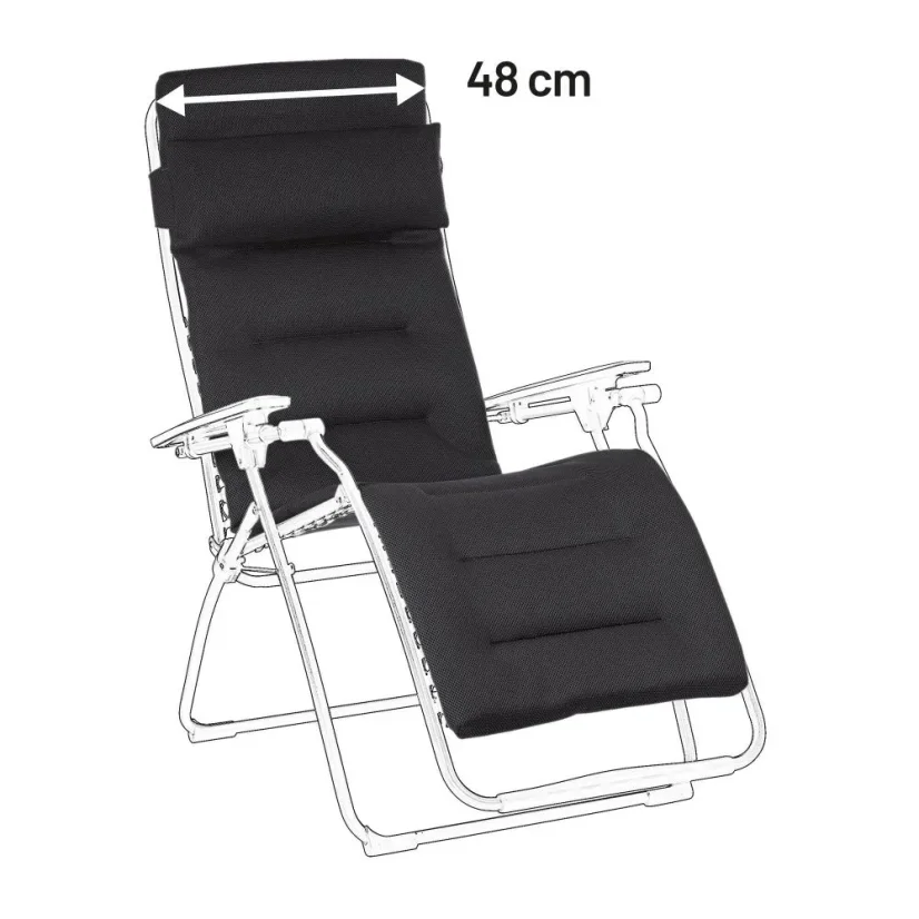 Náhradní potah relaxační křeslo Lafuma RSX(A)/FUTURA AirComfort černá Acier.