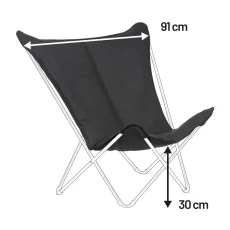 Náhradní potah designové motýlí skládací křeslo Lafuma SPHINX Hedona šedá Onyx.