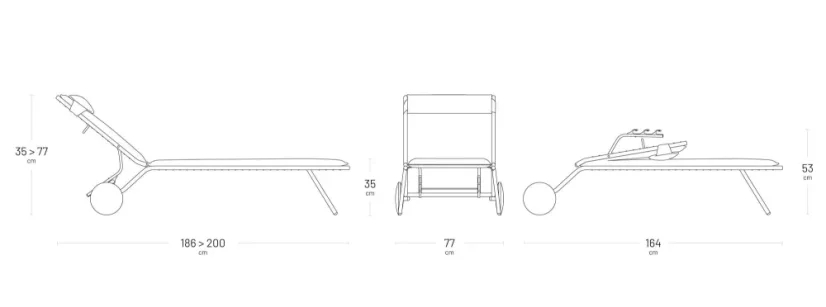 Opalovací lehátko MIAMI II BeComfort šedá Dark Grey