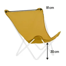 Náhradní potah designové motýlí skládací křeslo Lafuma POP UP XL žlutá Curry.