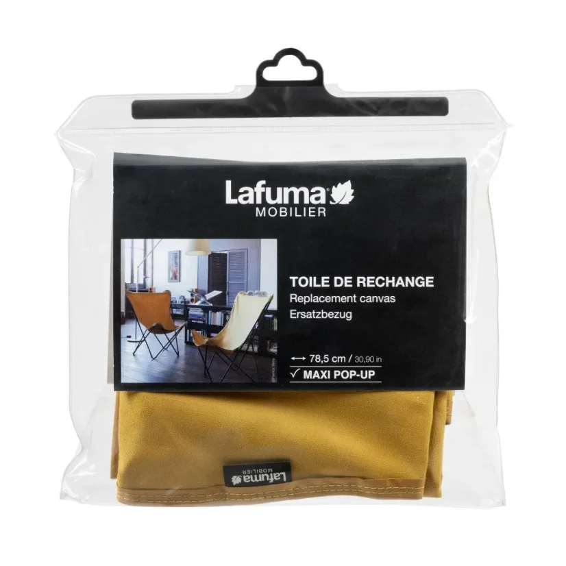 Náhradní potah designové motýlí skládací křeslo Lafuma MAXI POP UP žlutá Curry.