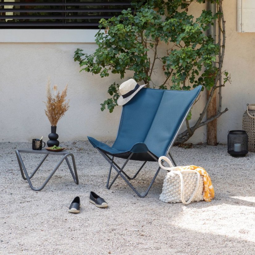 Motýlí křeslo POP UP XL BeComfort modrá Bleu Encre