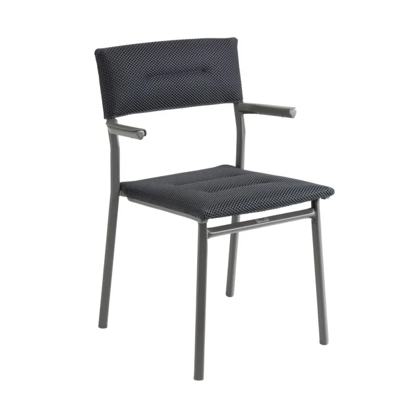 Venkovní jídelní židle s područkami ORON BeComfort šedá Dark Grey