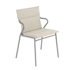 Designová venkovní jídelní židle s područkami ANCÔNE béžová Latté Designová venkovní jídelní židle s područkami ANCÔNE béžová Latté