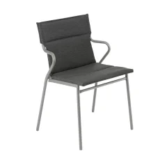 Designová venkovní jídelní židle s područkami ANCÔNE Hedona šedá Onyx Designová venkovní jídelní židle s područkami ANCÔNE Hedona šedá Onyx