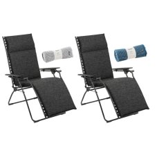 Sada 2 Relaxačné kreslo BAYANNE Tundra čierná Ebene + deky SELENE Sada 2 Relaxačné kreslo BAYANNE Tundra čierná Ebene + deky SELENE