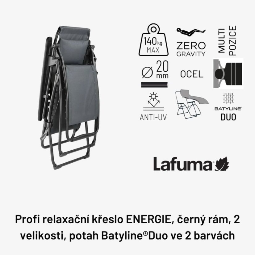 Profesionálne relaxačné kreslo ENERGIE sivá Storm