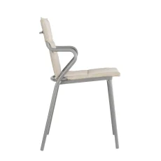 Designová venkovní jídelní židle s područkami ANCÔNE béžová Latté