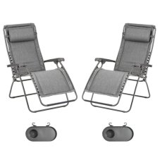 Zvýhodněná sada: 2 relaxační křesla Lafuma RSXA Clip LightComfort vel. standard šedá Ombre