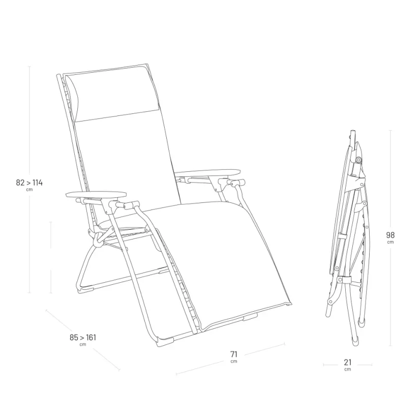 Relaxační křeslo Lafuma BAYANNE Hedona šedá Onyx