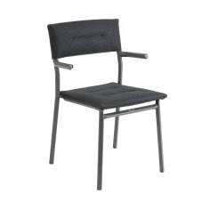 Venkovní jídelní židle s područkami ORON BeComfort šedá Dark Grey