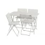 Sada BALCONY II – skládací stůl 120×70 cm + 4 ultra kompaktní židle | ColorBlock béžová Seigle