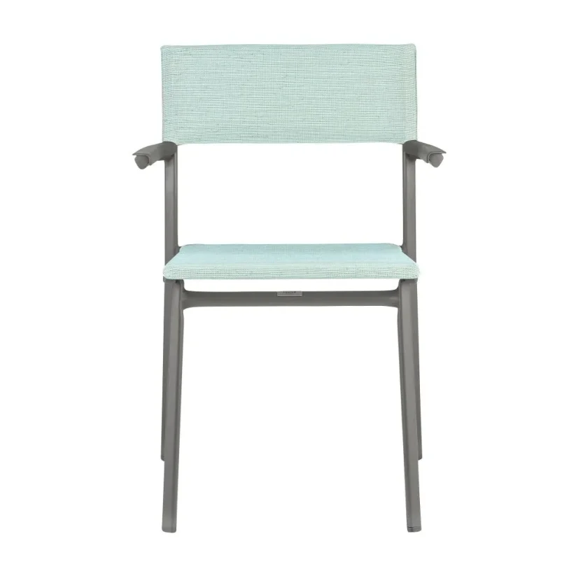 Venkovní jídelní židle Lafuma ORON - Barva potahu: Modrá Mistral, Potah: BatylineDUO, Barva rámu: Šedá Titan, Typ židle: Bez područek