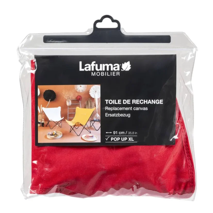 Náhradní potah designové motýlí skládací křeslo Lafuma POP UP XL červená Garance.