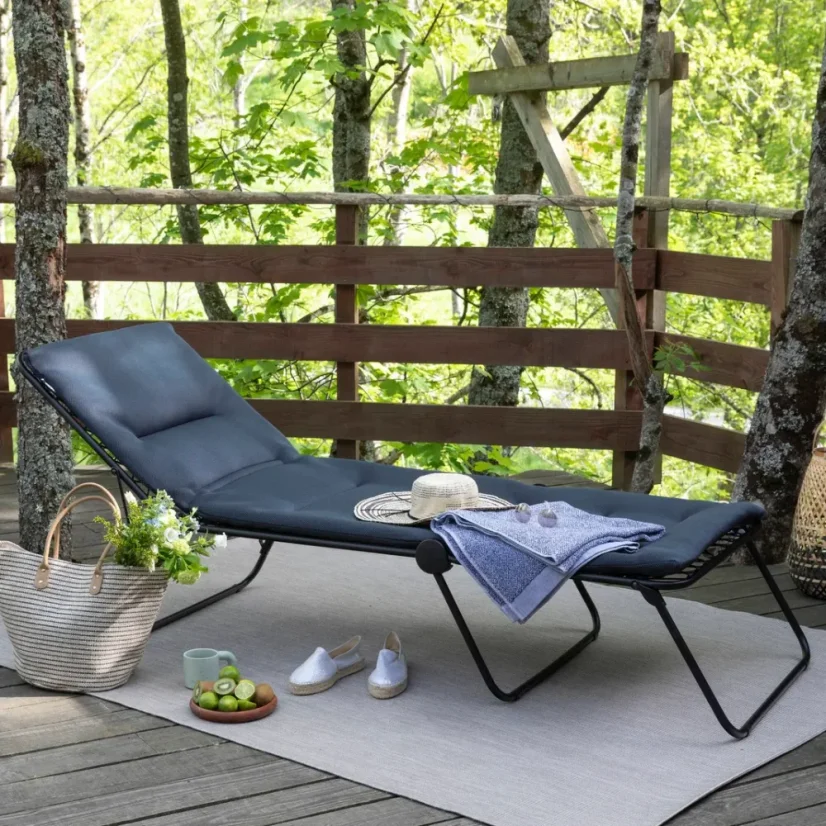 Polstrované skládací lehátko SIESTA L AirComfort® černá Acier