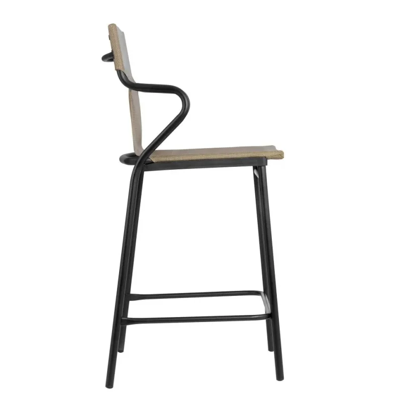 Profi venkovní střední židle s područkami HORIZON černý rám BatylineDUO hnědá Noisette.