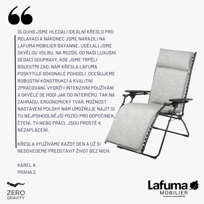 Relaxační křeslo Lafuma Mobilier BAYANNE Tundra modrá Cobalt