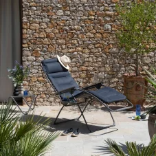 Zvýhodněná sada: 2× Relaxační křeslo Lafuma FUTURA XL BeComfort šedá Dark grey + 2× držák nápojů ZDARMA