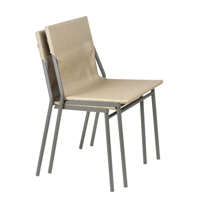 Profi venkovní židle Lafuma HORIZON - Barva potahu: Oranžová TerreCuite T, Potah: BatylineDUO, Barva rámu: Šedá Titan, Typ židle: S područkami, Výška židle: Vysoká
