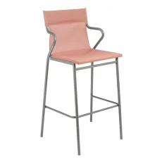 Profi venkovní vysoká židle s područkami HORIZON šedý rám BatylineDUO oranžová TerreCuite.