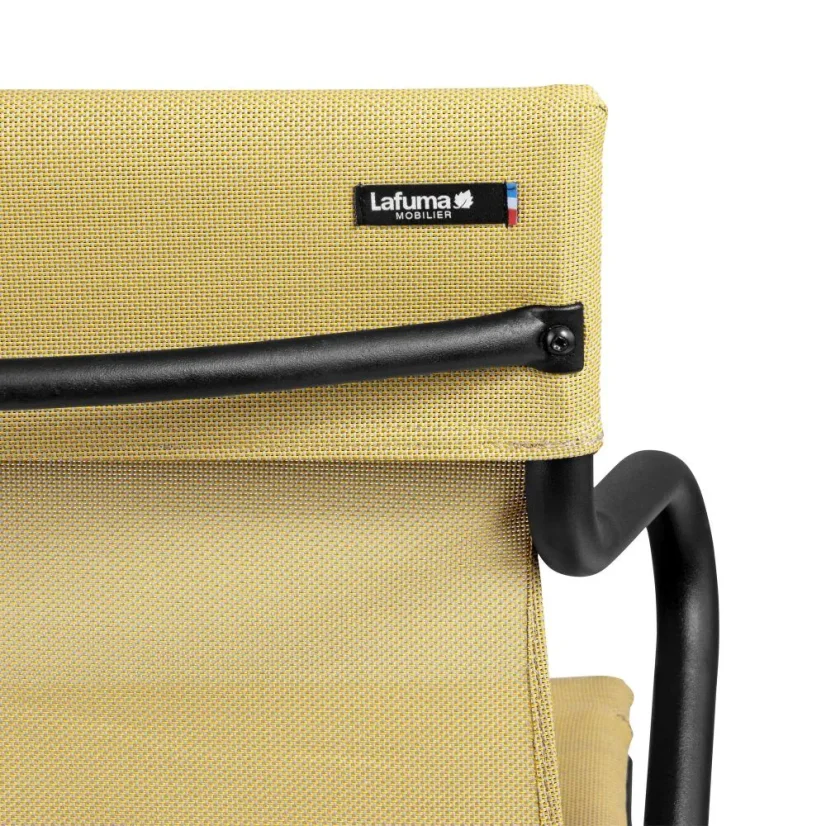 Profi venkovní střední židle s područkami HORIZON černý rám BatylineDUO žlutá Safran.