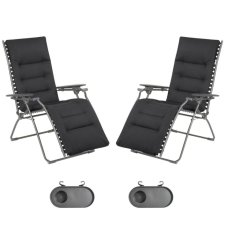 Zvýhodněná sada 2 Relaxační křeslo EVOLUTION BeComfort šedá Dark Grey + 2× držák nápojů ZDARMA