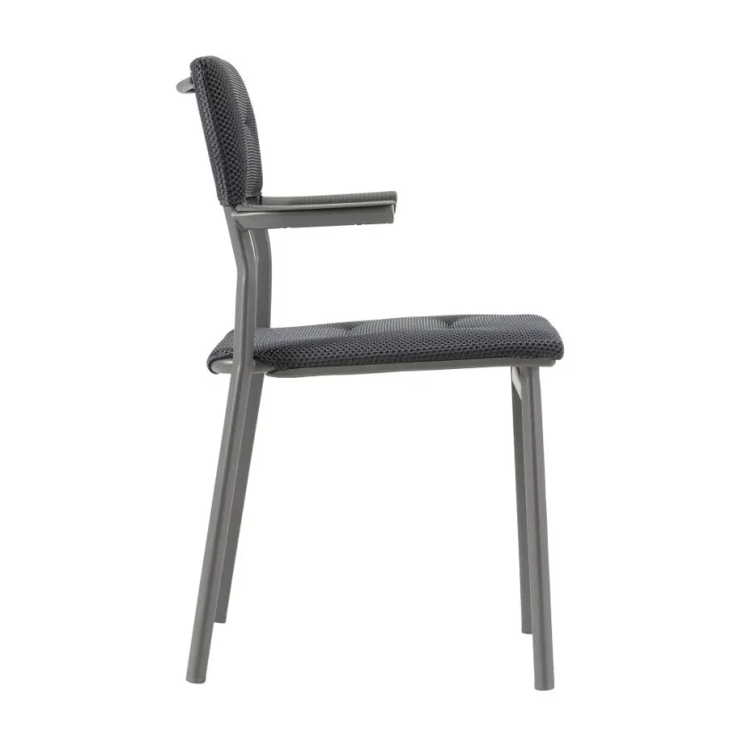 Venkovní jídelní židle s područkami ORON BeComfort šedá Dark Grey