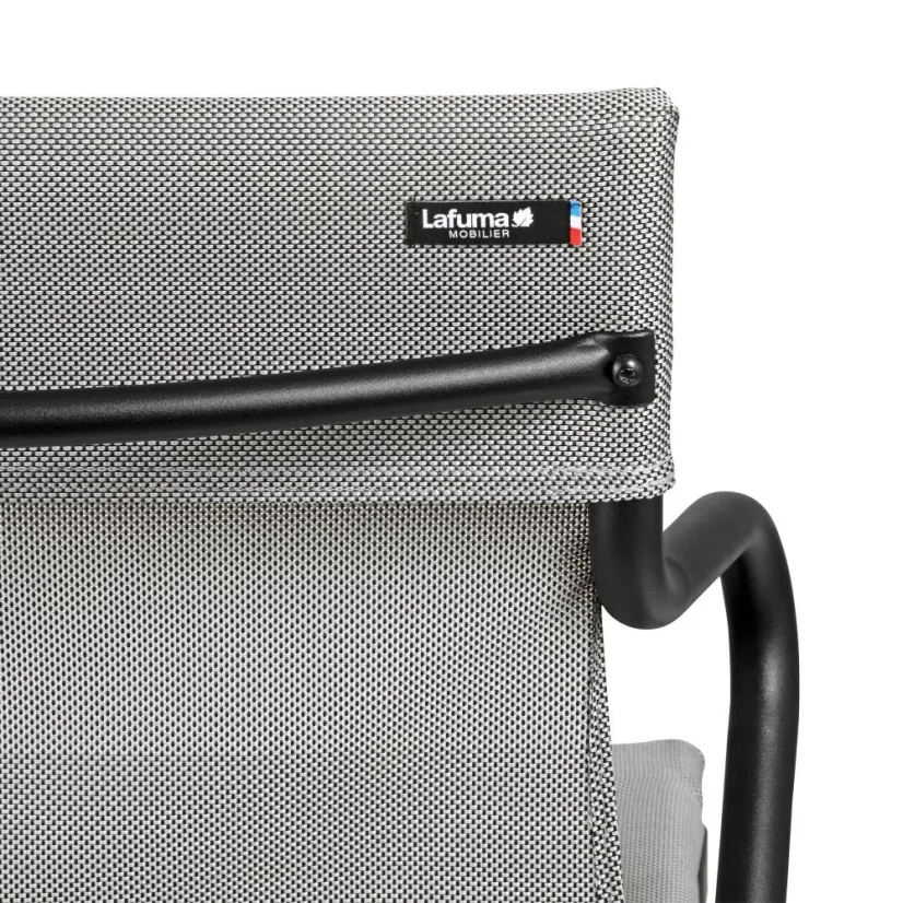 Profi venkovní střední židle s područkami HORIZON černý rám BatylineDUO šedá Pearl.