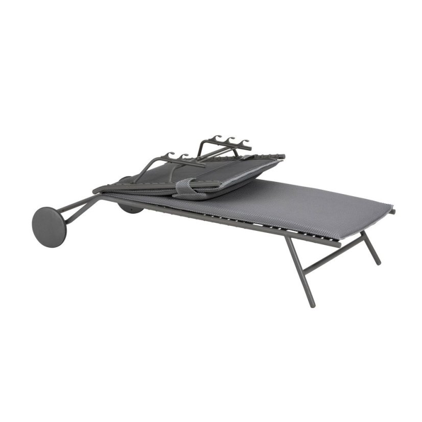 Opalovací lehátko MIAMI II BeComfort šedá Silver