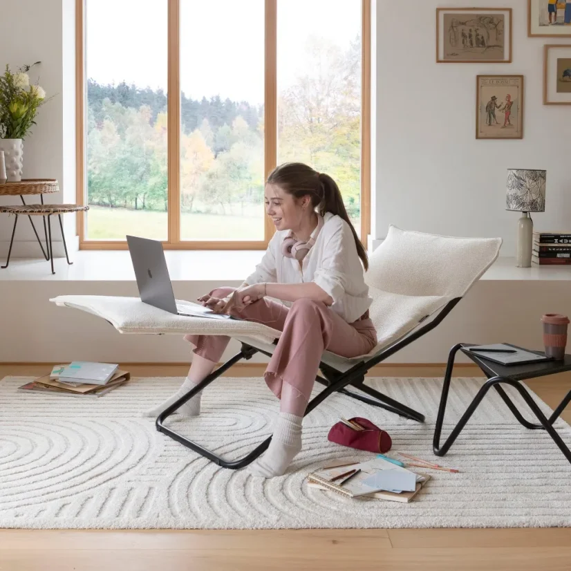 Relaxační lehátko Lafuma TRANSALOUNGE NIKSEN pro interiér béžová Creme