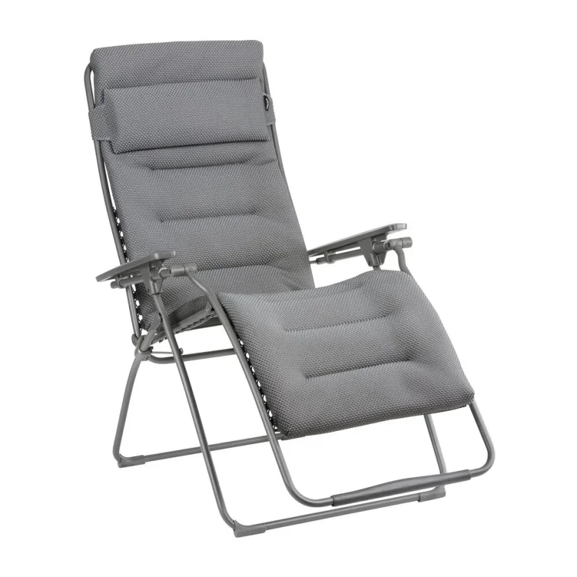 Zvýhodněná sada: 2× Relaxační křeslo Lafuma FUTURA XL BeComfort šedá Silver + 2× držák nápojů ZDARMA